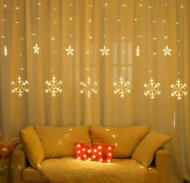 Электрогирлянда Штора 3м Снежинка Жёлтый свет (дождик 50см+70см) Арт-1291 Электрогирлянда Штора 3м Снежинка Жёлтый свет (дождик 50см+70см) Арт-1291