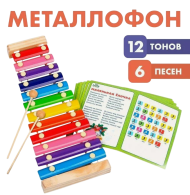 Металлофон Весёлые песни 12 тонов (карточки с песнями) Арт-3575109 Металлофон Весёлые песни 12 тонов (карточки с песнями) Арт-3575109